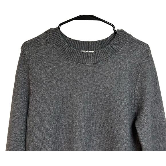 Anthro dRa Los Angeles Peplum Sweater Ruffle Gray Minimalist Feminine sz. Small - Picture 2 of 6